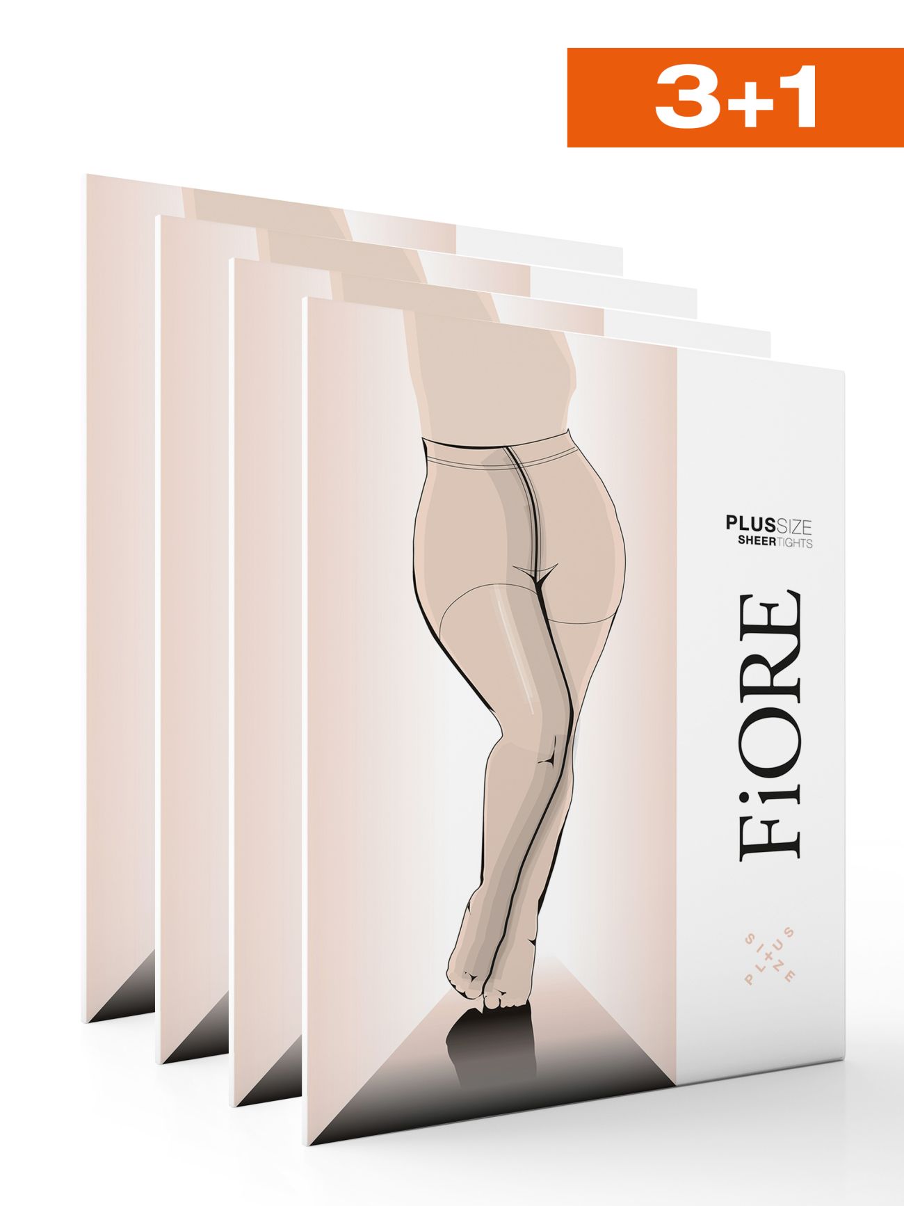 Set of 4 Tights Plus Size...