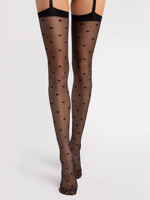 Pończochy samonośne w serca - Love booster 15 den - Fiore