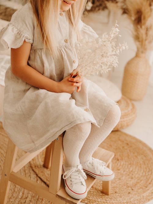  Rajstopy dziecięce we wzory - Braidy 60 den - Fiore - CM060MY5102A1 gardenia 